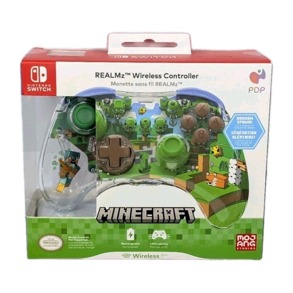 PDP REALMz Wireless Controller  Minecraft Forest Biome Edition Nintendo Switch